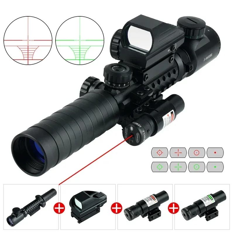 

3-9X32 EGC Optics Riflescope Adjustable Illuminated Reflex Scope Red Dot Holographic Tactical Combo Scope Hunting Accessories