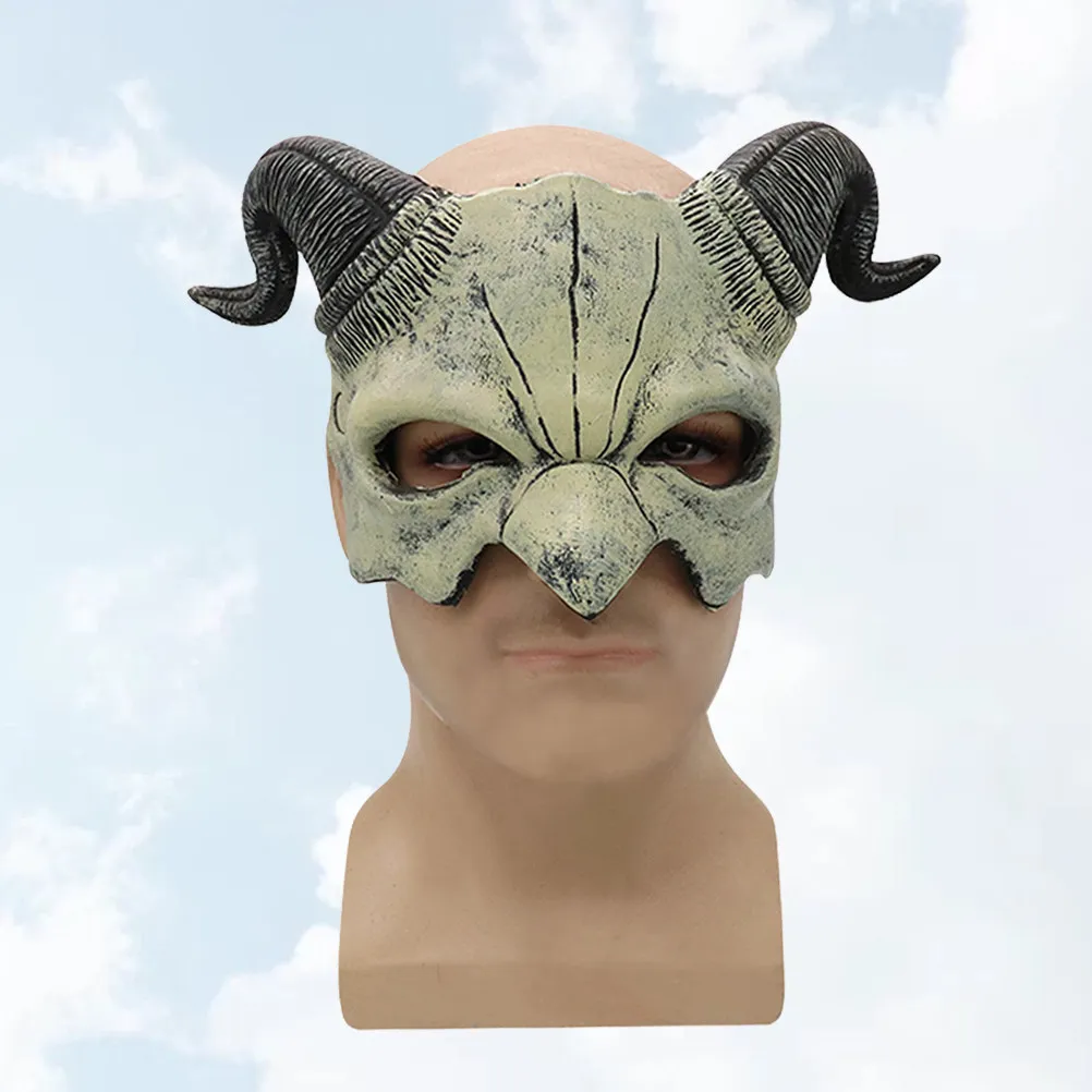 1Pcs Fancy Novelty Dragon Shaped Half Face Devil Mask Comfortable Fit for Most Adults Halloween Costume Party Performance
