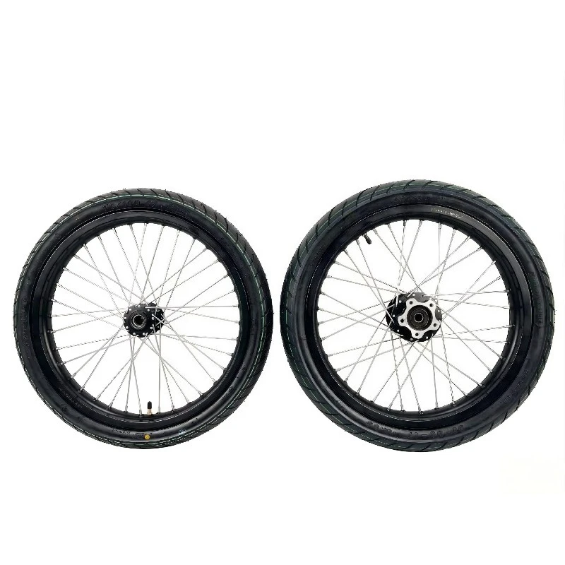 Supermoto Wheel Assembly CNC Hub Aluminum Alloy Rim with CST Street Tire for Electric Dirt Bike Modification