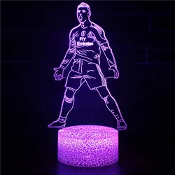 Footballer Cristiano Nathan LED 3D night light 16 colors variable visual lighting living room home decor Gift for fans