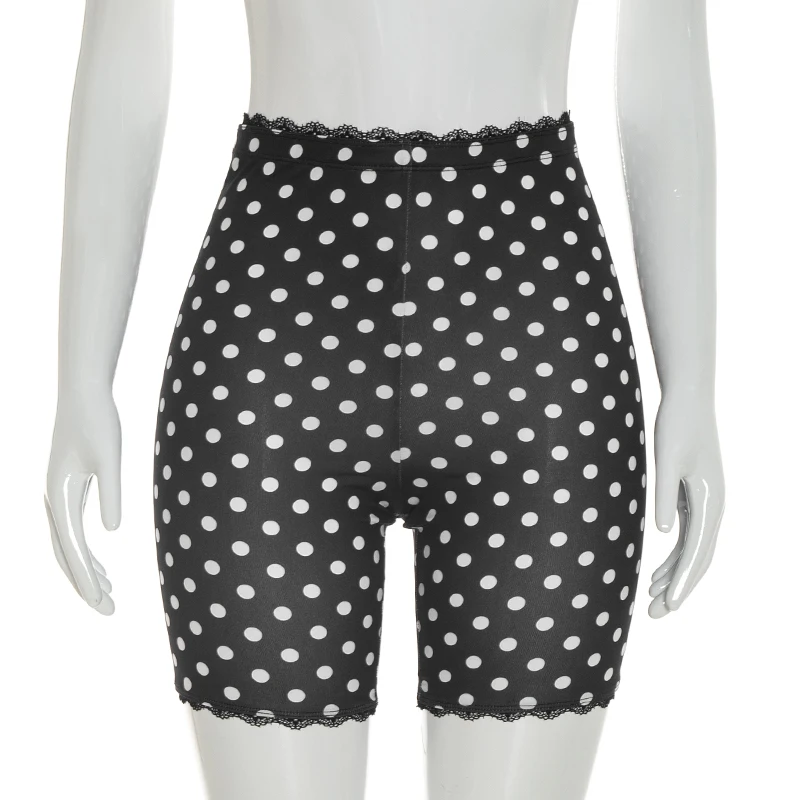 Vielseitige, eng anliegende, schmal geschnittene, mit Blumenmuster versehene, sexy, im Hot-Girl-Stil, mit Spitzenbesatz, Motorradshorts – Detail 26