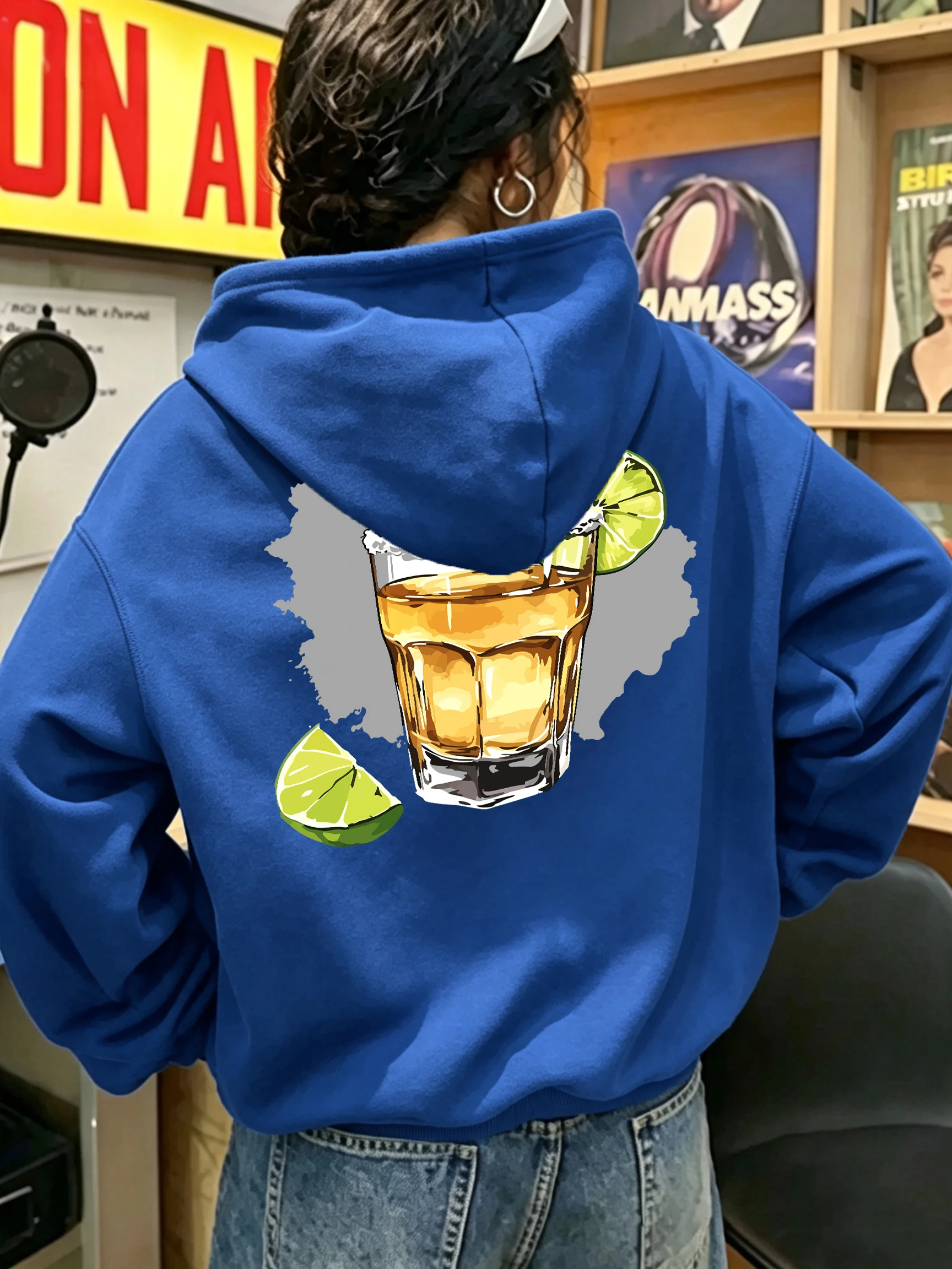 Whiskey With Lime Tastes Great Pattern Woman Hoodie Y2K Comfortable Streetwear Fashion Autumn Clothing Vintage Fleece Hoodies