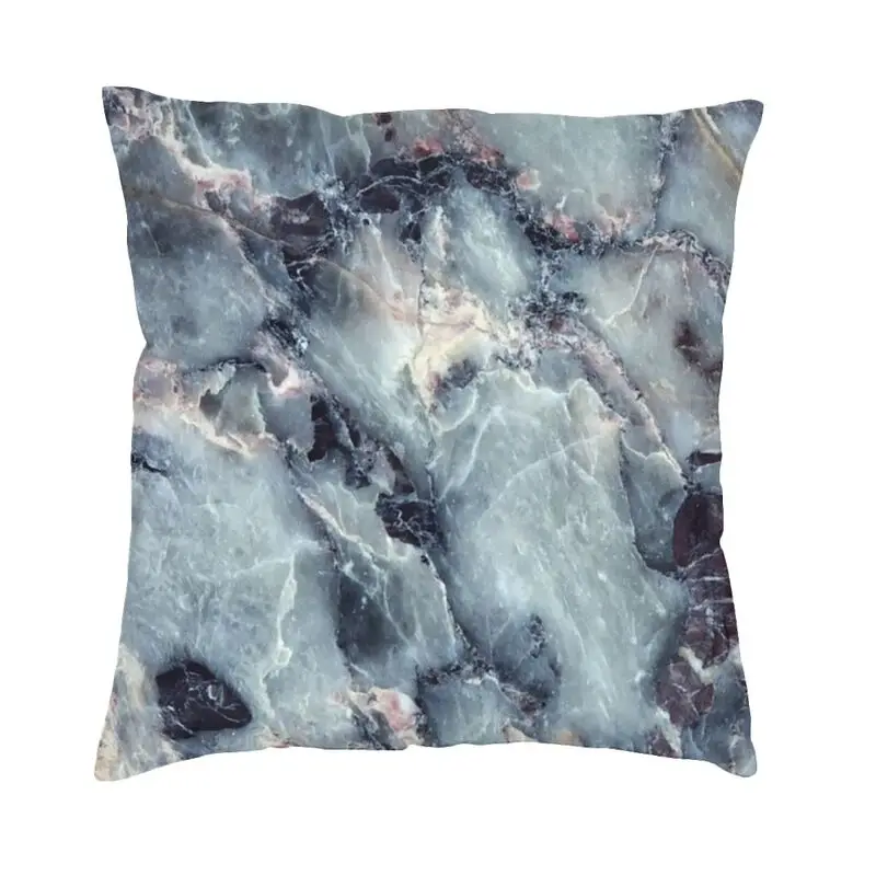 Gray Turquoise And Black Marble Art Square Pillowcover Home Decorative Cushions Throw Pillow Living Room Double-sided Printing