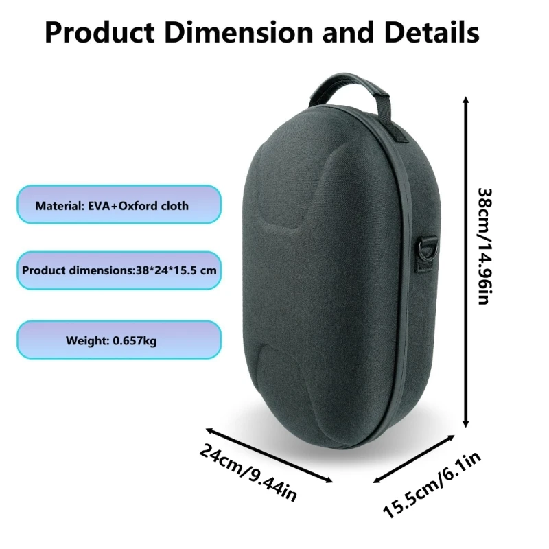 Estuche transporte EVA para bolsa almacenamiento 4 gafas con correas para los hombros