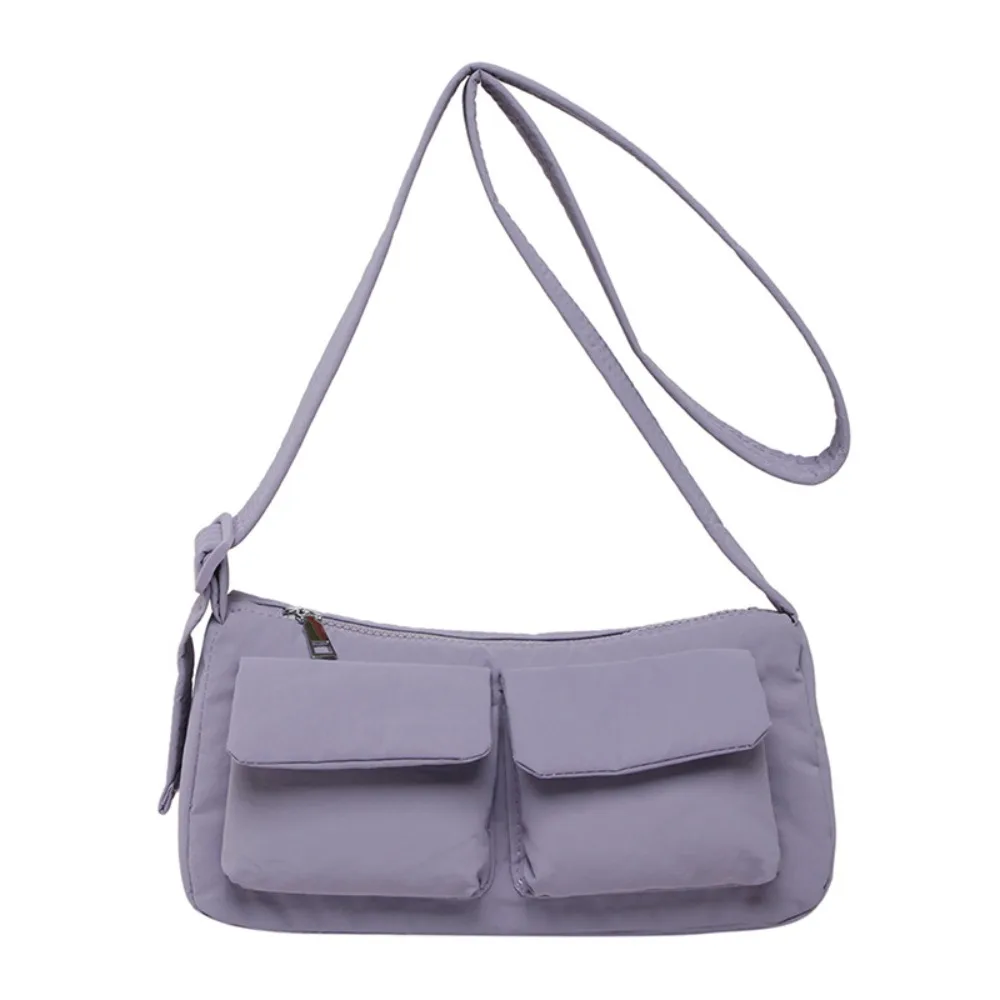 

Повседневная сумка через плечо большой емкости с застежкой-молнией и несколькими карманами, сумка через плечо, однотонная сумка-мессенджер для женщин и мужчин