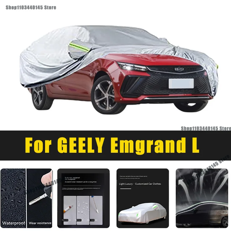 Full Car Covers Outdoor Sun UV Protection Dust Rain Snow Oxford cover Protective For GEELY Emgrand L Accessories