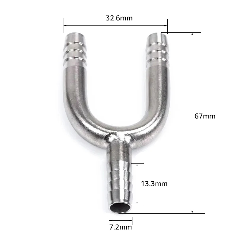 2pcs/Lot Hose Splicer Type U Shaped Fitting ,Stainless steel U-Shaped Hose Barbed Fitting With 8mm Beer Hose Home Brewing