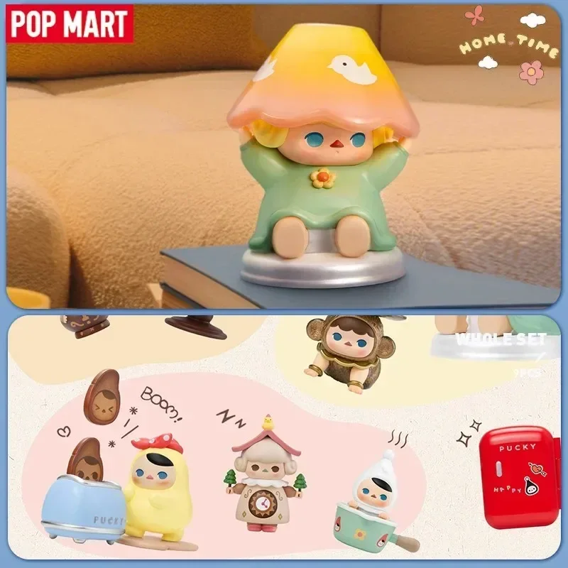 

POP MART Pucky Home Time Series Mystery Box-милая аниме-фигурка, слепая коробка, подарочная коллекция, настольные украшения