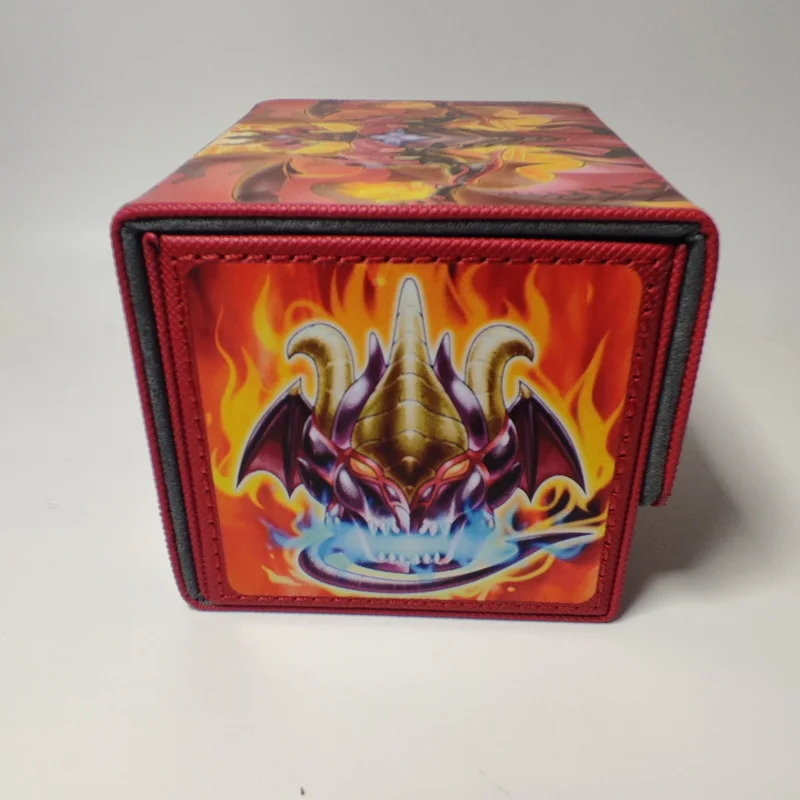 Yu Gi Oh Acg Cards Box Red Dragon Archfiend Anime Game Ocg Tcg Ptcg Trading Card Storage Box Pu Leather Collection Box 100+