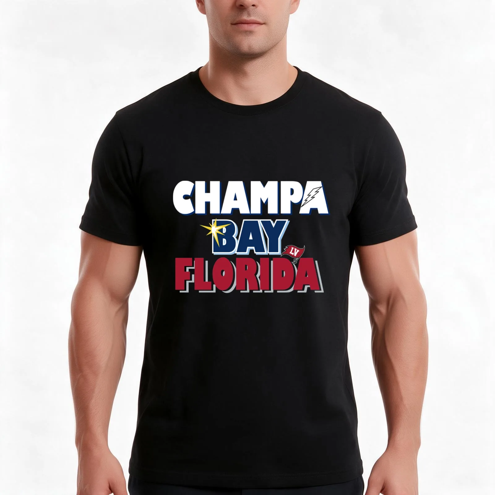 CHAMPA BAY FLORIDA T-Shirt Summer Casual Cotton Tee Oversized Streetwear Tops Vintage Graphic Print Loose Fit Short Sleeve
