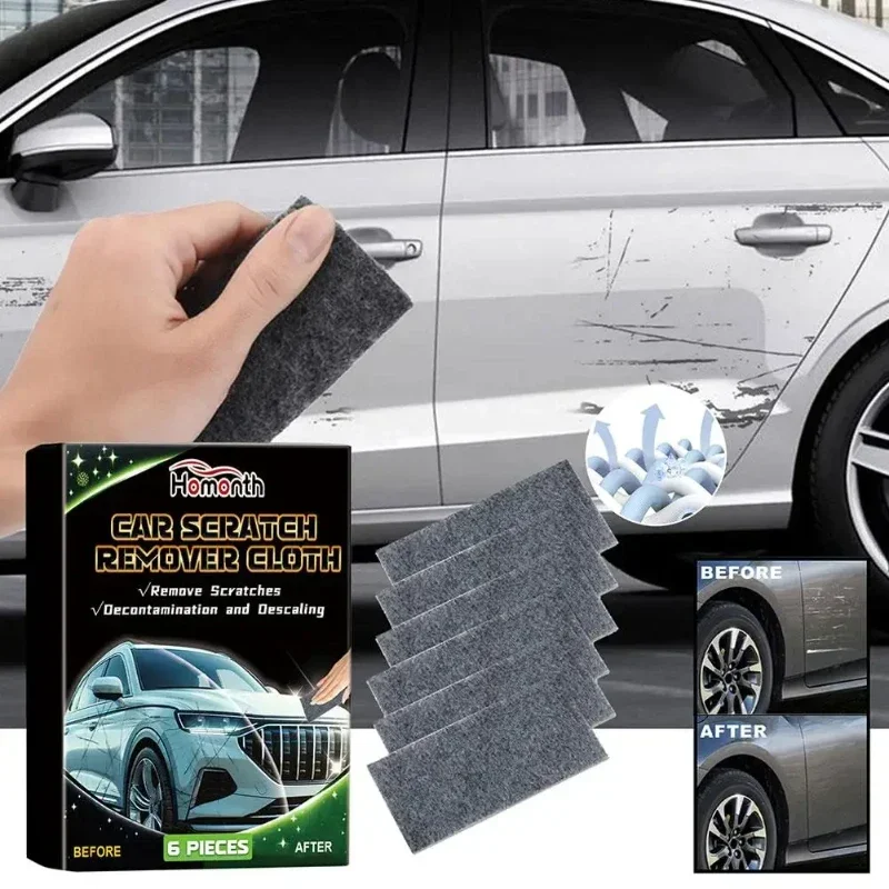 6/12pc Quality Nano Sparkle Anti-Scratch Cloth For Car Universal Metal Surface Instant Polishing Cloth Smart Car Surface Scratch