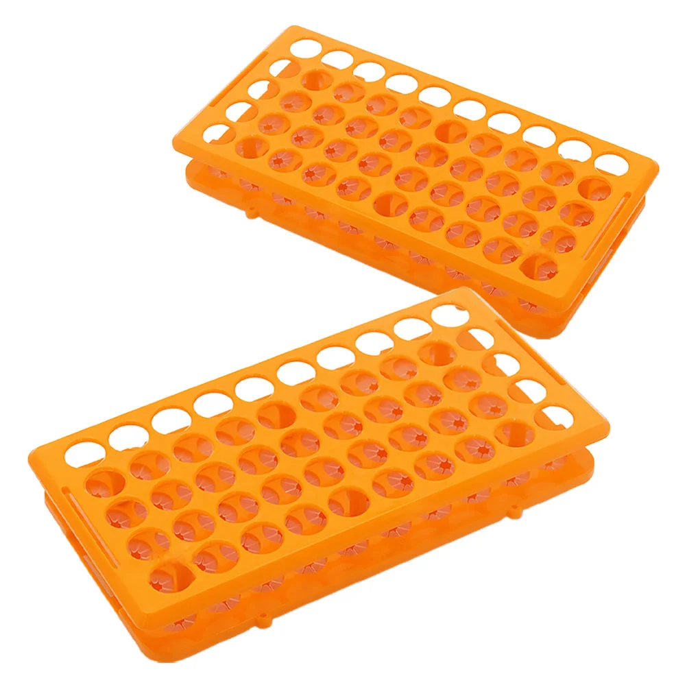 

2 PCS Test Tubes Experiment Rack Centrifuge Holder Vial Tubing Orange Scientific Laboratory Child