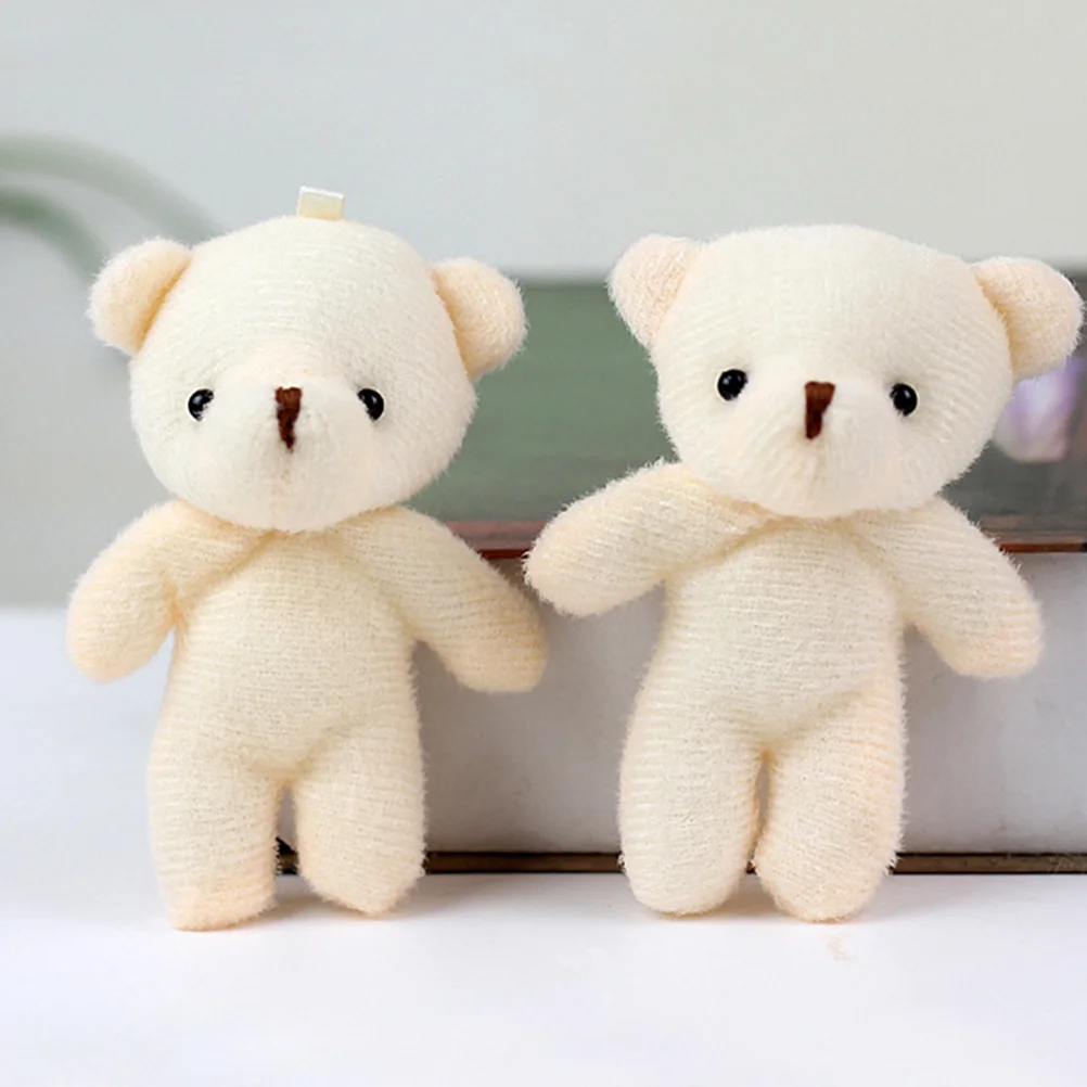 

20 Pcs Kids Toys Mini Bear Lovely Figurines Cartoon Suspending Decor Tiny Bears Beige Child