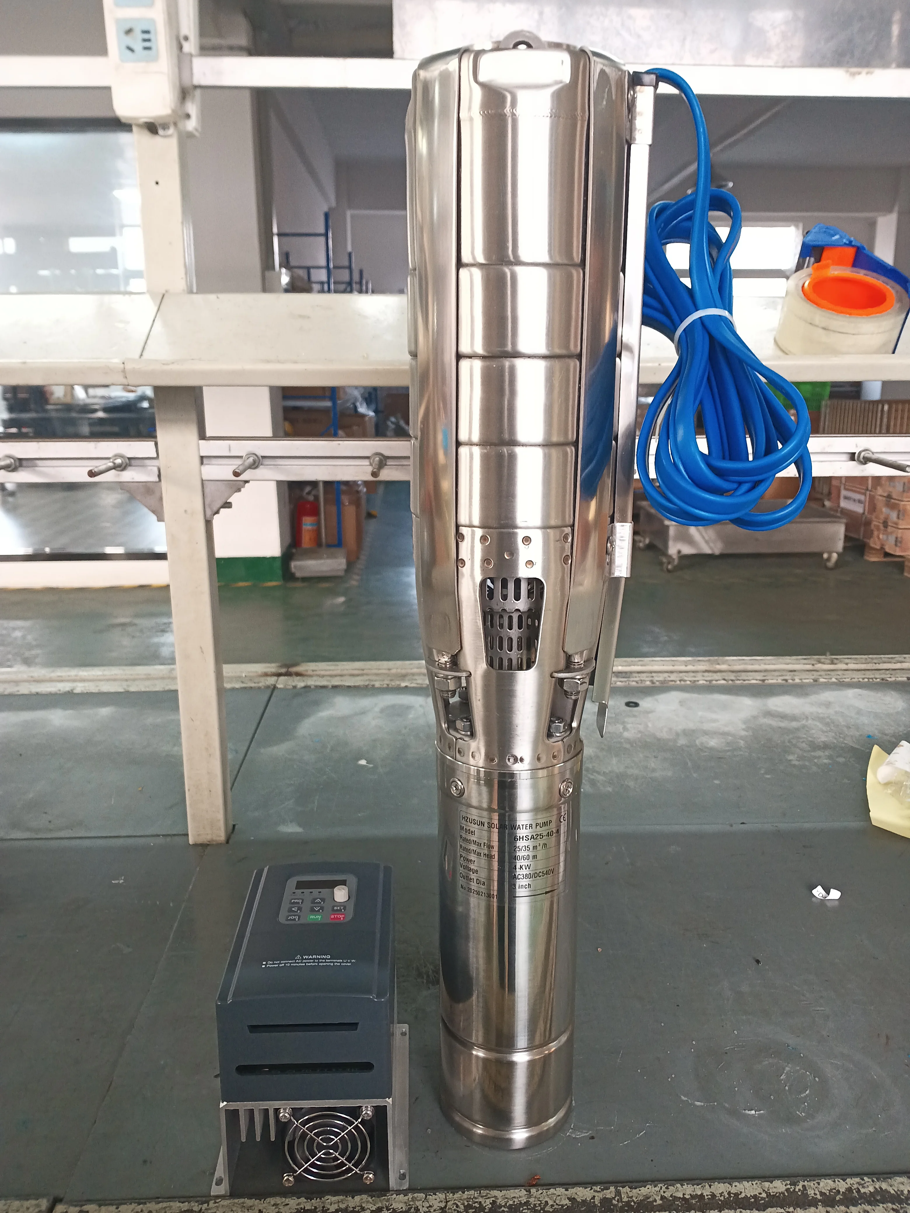 5.5 HP Solar Power Motor 3 Inch Pipe Submersible Well Pump with Solar Inverter Powered High Volume Low Head Water Transfer Pumps