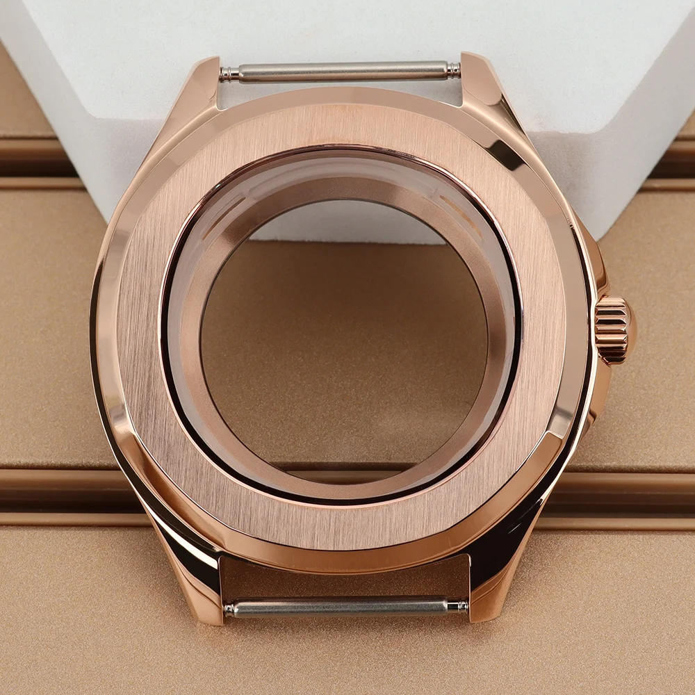 42mm Silver NH35 Watch Case Sapphire Crystal For Mod Nautilus AQUANAUT Part NH35 NH36 NH38 NH70 NH72 Assemble Watch Accessories