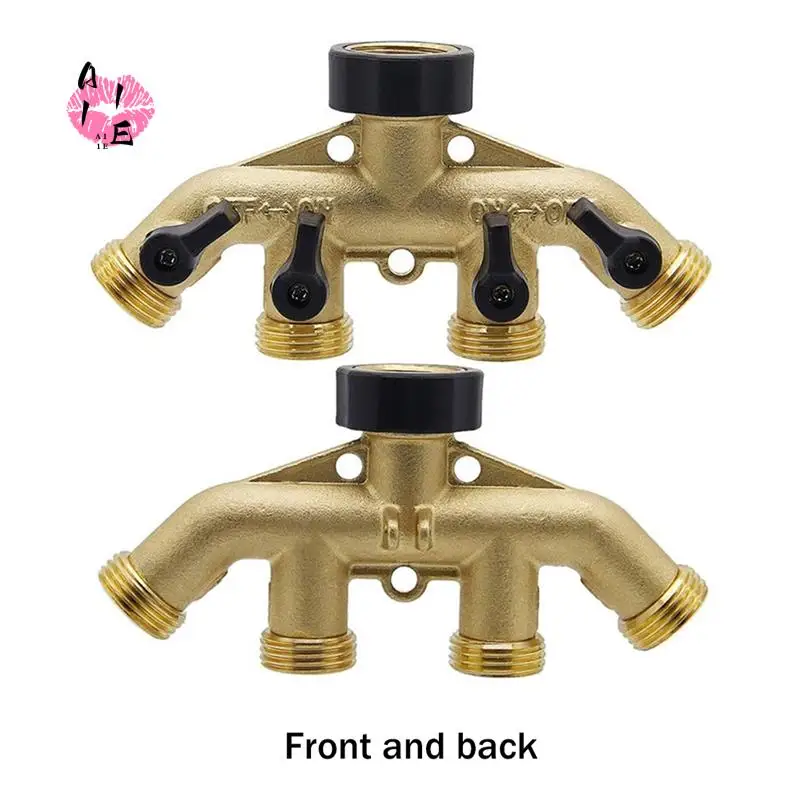 

A11E-4-ходовой латунный разветвитель шланга, латунный разветвитель для шланга 3/4 дюйма, разветвитель крана для садового шланга, твердая латунь-желтая