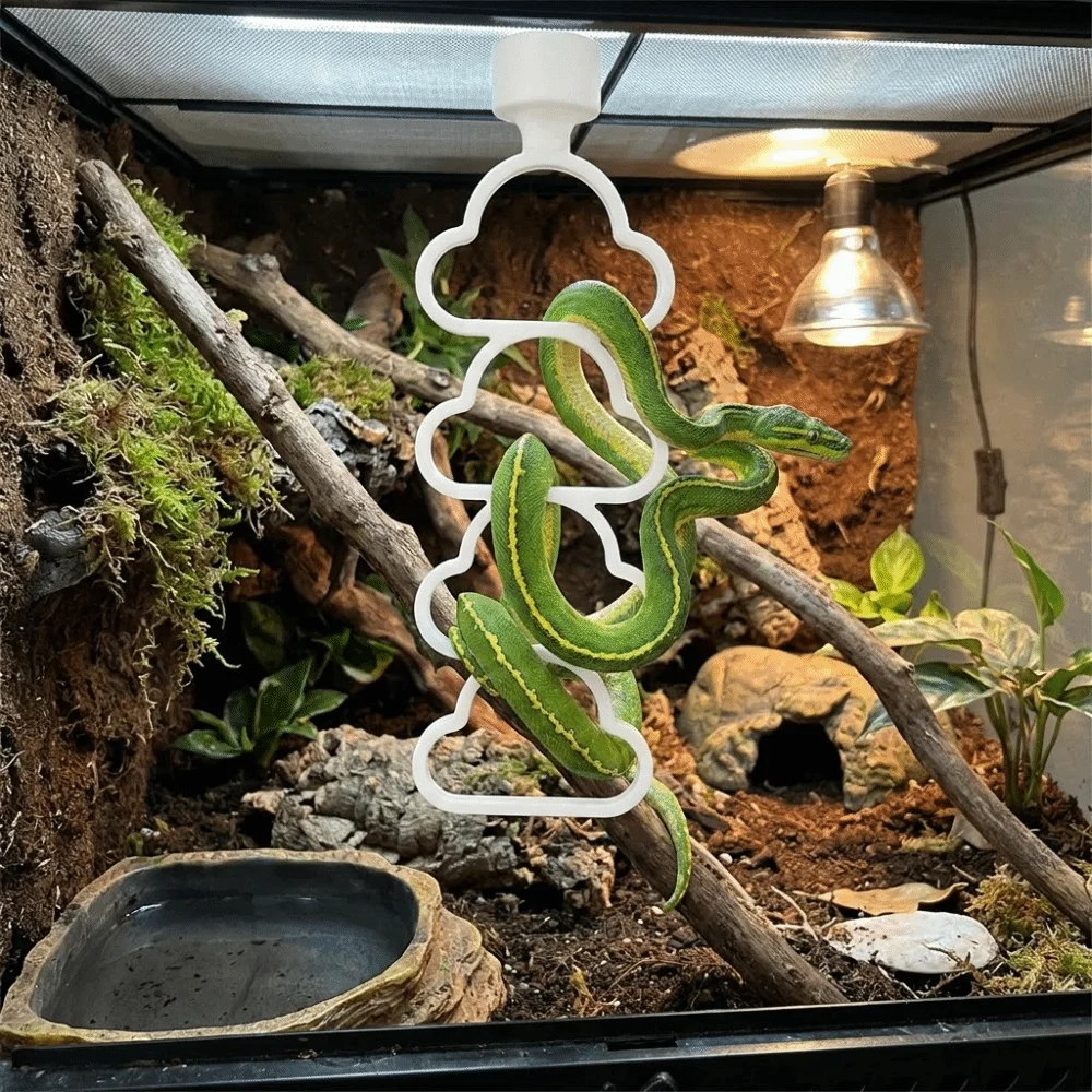 Picture 4: Enrichment Hanging Reptile Climbing Ring Plastic Cloud Shape 3-Ring Climber Multi-Level Exercise Snake Climbing Vivarium Cage