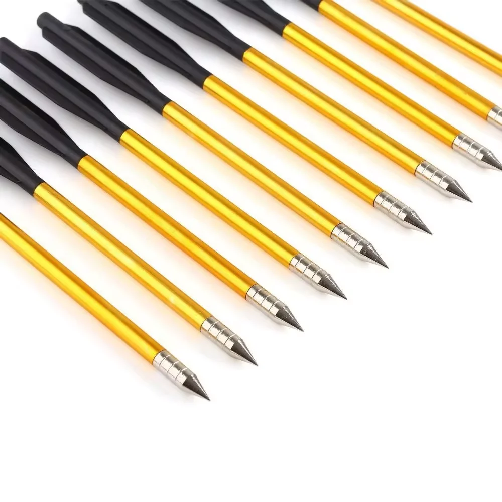 12 قطعة الرماية السهم في الهواء الطلق الصيد الألومنيوم نصائح الترباس 6.5 بوصة السهم الرماية الرياضة 50/80lb القوس والنشاب