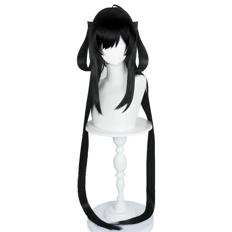 Parrucca cosplay della pelle originale Honor Of Kings Sun Shangxiang Parrucca realistica per capelli in stile diviso nero con parte superiore del cuoio capelluto