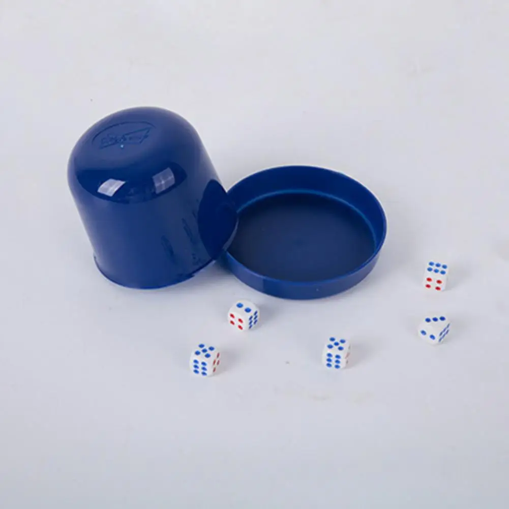 1 Set Dice Cup 8*7.5cm Set Round Edge Dice Comfortable Hand Feeling Wear-resistant Table Game Bar Club KTV Dice Cup Dices Set image 4