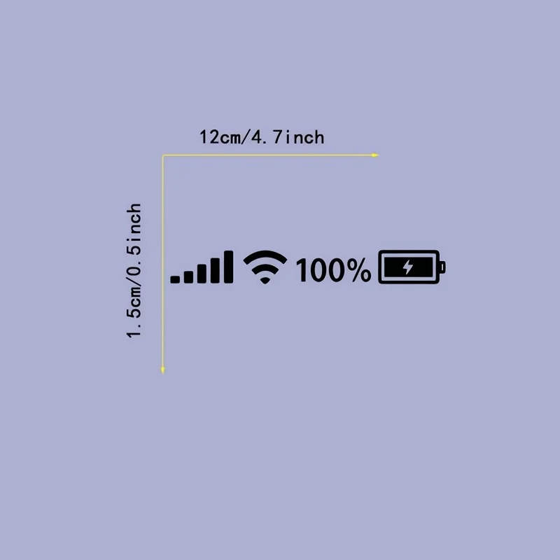 6pcs Signal WiFi Battery Icon Vinyl Stickers, Funny Creative Decals for Car Rearview Mirror & Auto Interior Decor