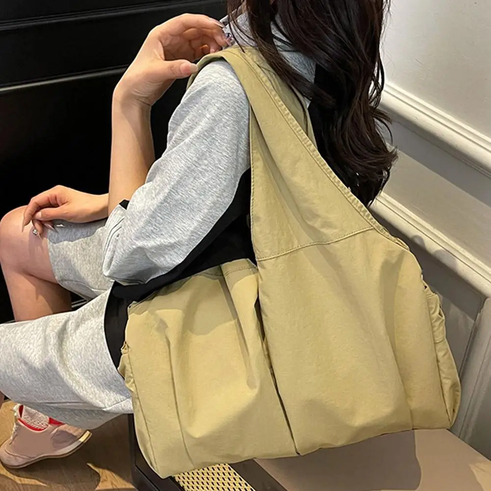 

Large Capacity Solid Color Women's Soft Cloth Shoulder Bag StudentSpring Y2k Style Casual Handbags Crossbody Bags for Women P5X9
