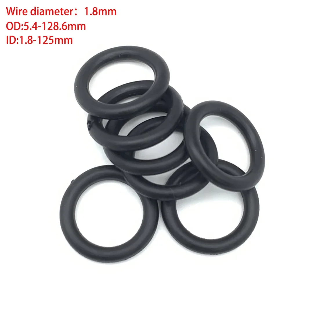 CS 1.8mm EPDM O-Ring Rubber Seal Gasket OD 1.8~125mm Gasket Resist Acid/Alkali/Aging/Ozone/Insulation Sealing Accessories