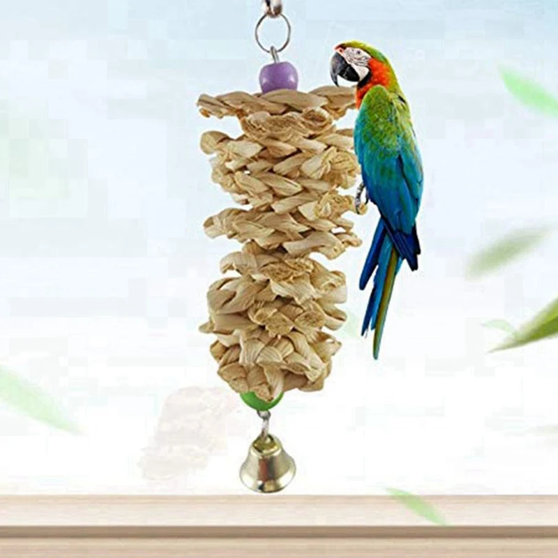 Parrot Bird Cuttlefish Bone Calcium Supplement Grass Weaving Gnawing On Wooden Toys Bird Supplies