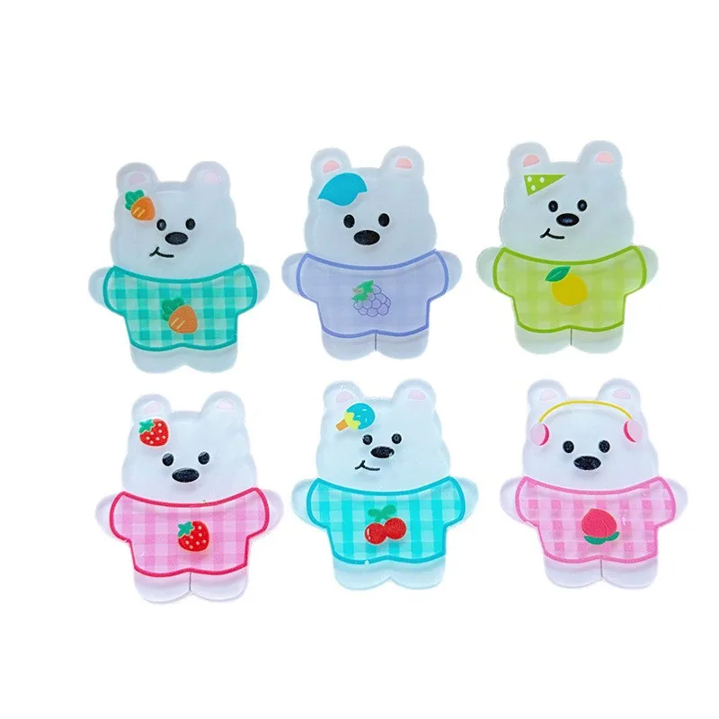 5 pièces miniso dessin animé acrylique mignon rouge pa flatback bricolage épingle à cheveux couvre-chef étui de téléphone portable sac hairb camarade de classe flatback