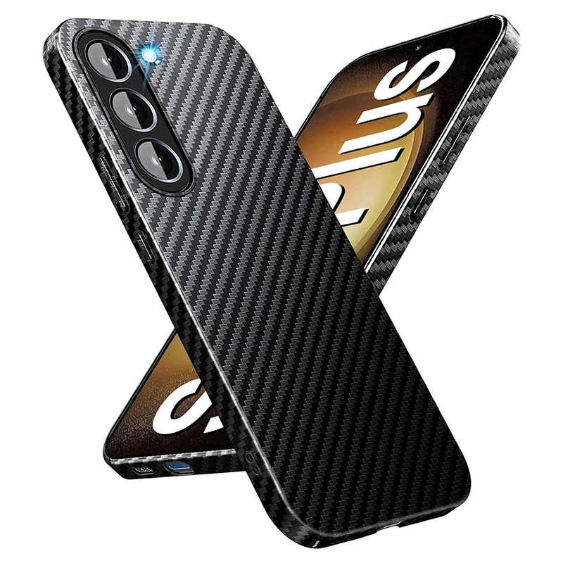 Luxury Carbon Fibre Hard Case For Samsung Galaxy S24 S23 S21 S20 FE S22 Ultra Plus Cover Ultra Thin PC Case For Samsung S24Ultra