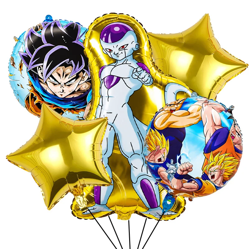 5-teiliges Dragon Ball Folienballon-Set Goku Frieza Super Saiyajin Sternballons für Kinder Erwachsene Partydekoration Baby-Shower-Zubehör – Detail 5