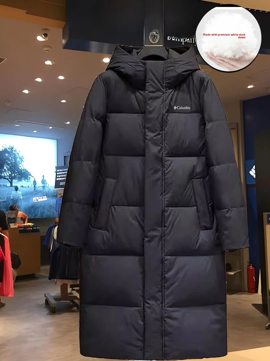 

Зимняя пуховая куртка Thiened для мужчин, повседневная, с капюшоном, теплая, брендовая, длинное пальто, полиэстер, 3D дизайн