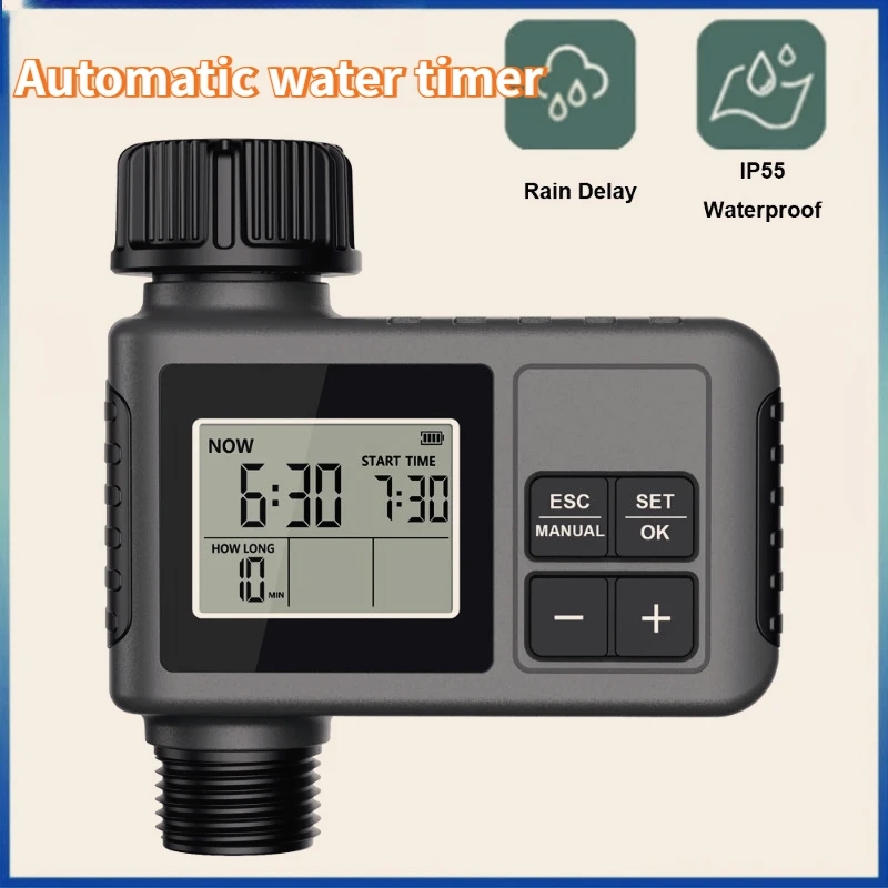 

Умный таймер полива для сада с ЖК-дисплеем, программируемая автоматическая система орошения, интеллектуальный контроллер для эффективного полива