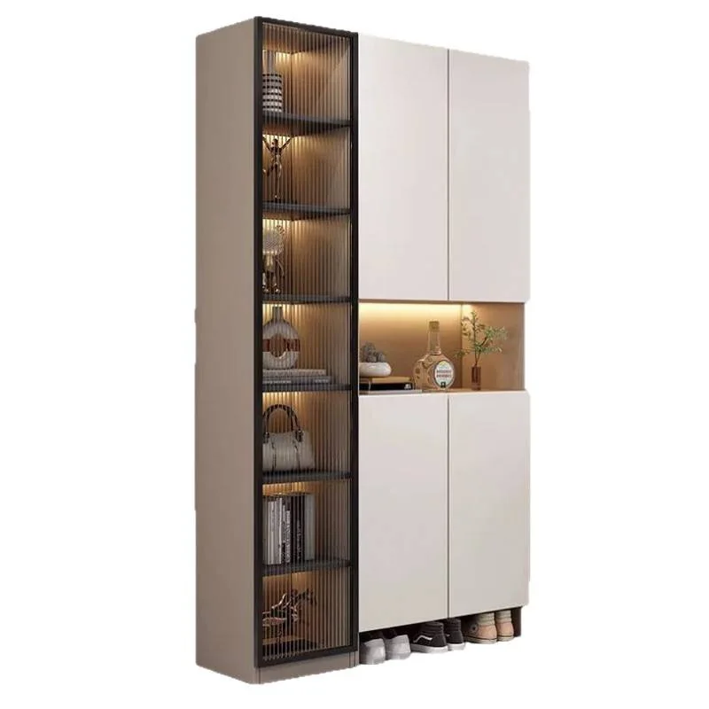 

Modern simple entry corner L-shaped porch cabinet shoe cabinet integrated household foyer cabinet living room screen partition