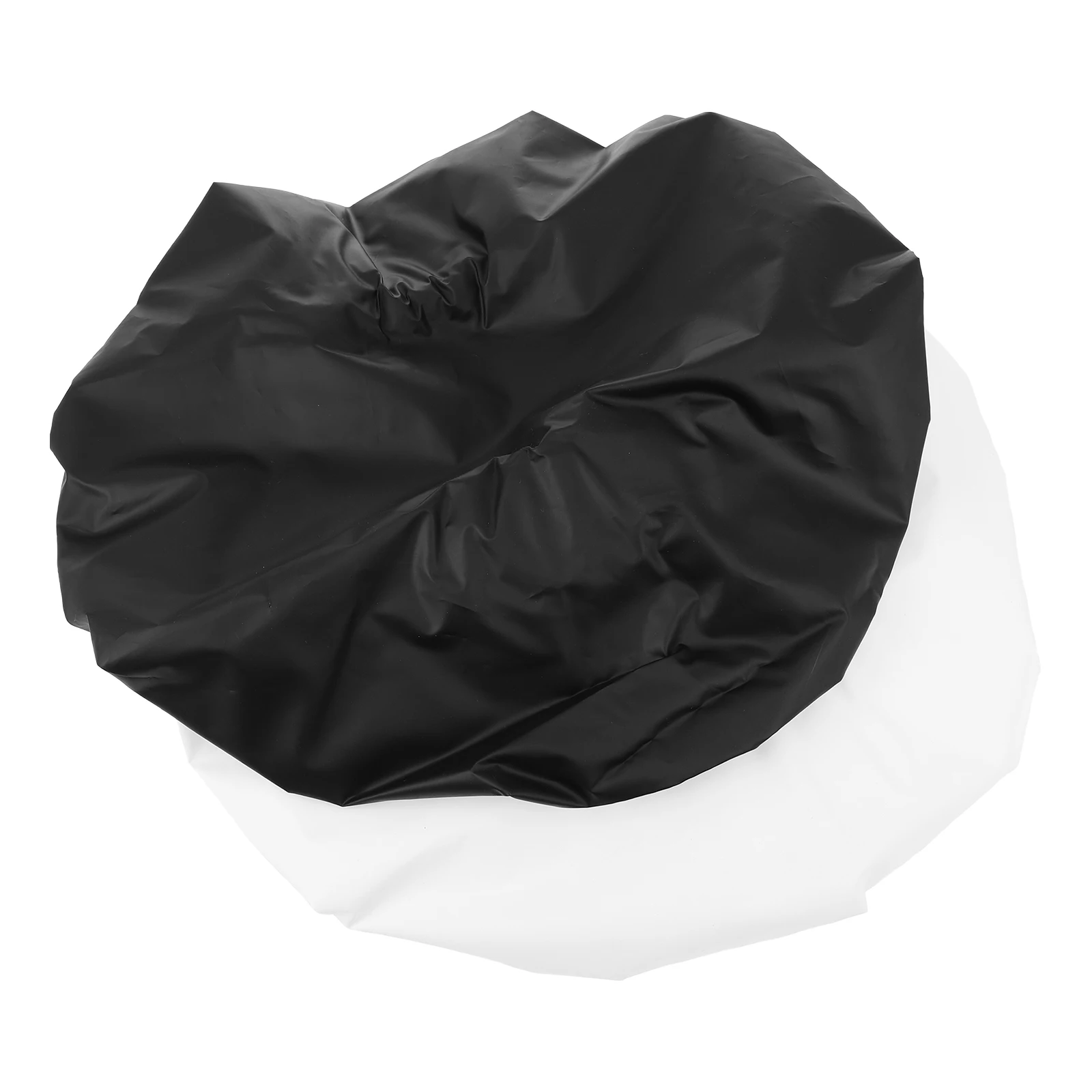 

2pcs Waterproof Shower Cap Elastic Hair Bonnet Extra Large Bathing Silk EVA Black White Comfortable Design Suitable