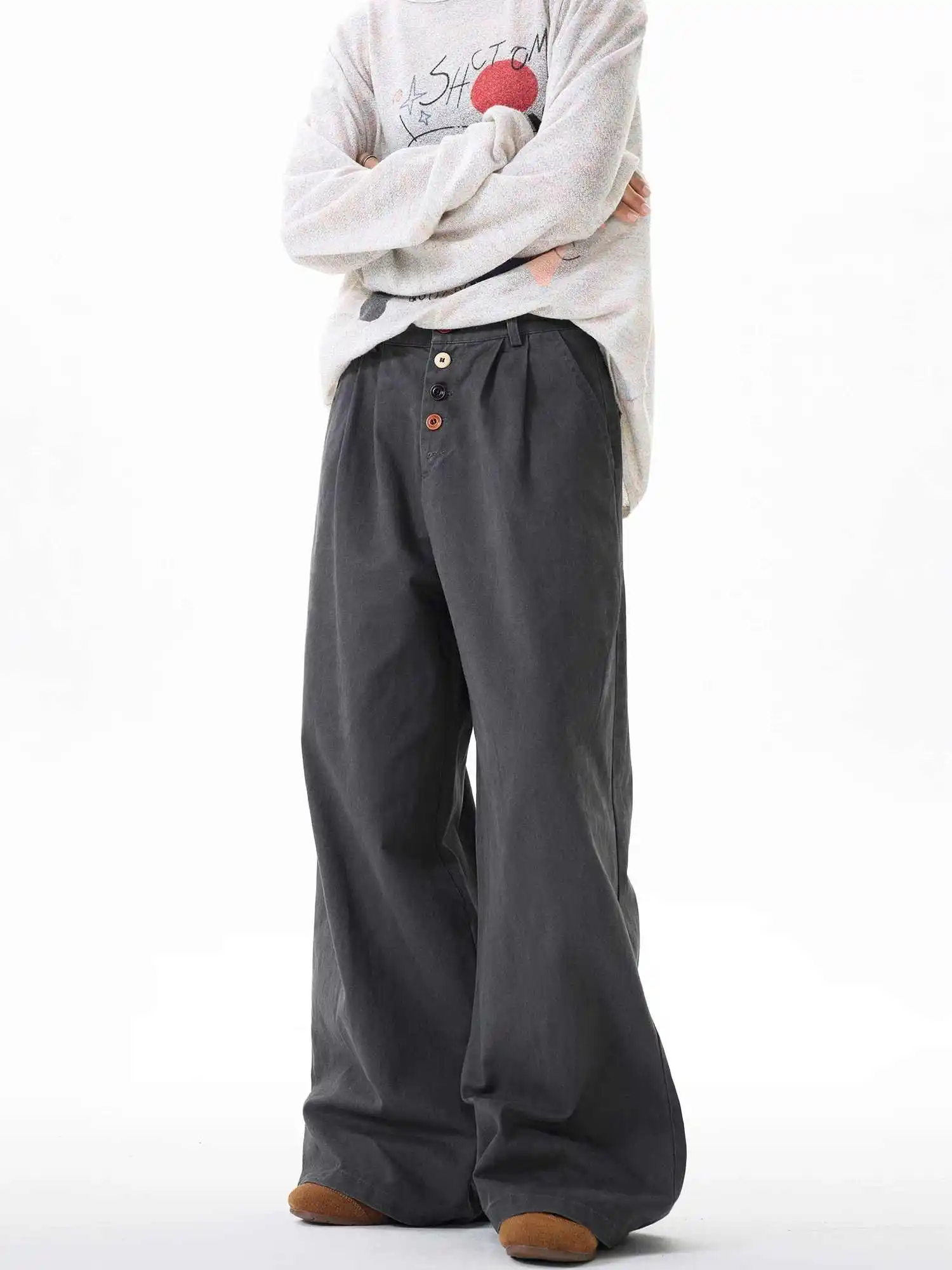 Pantalon Cargo Baggy gris pour femmes, Harajuku, surdimensionné, décontracté, années 90, Vintage, Style japonais des années 2000, Y2k, jambes larges, vêtements 2025