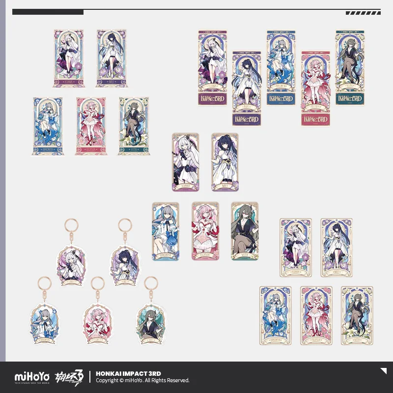 

Sunsyea Honkai Impact 3rd Официальный товар miHoYo Оригинальная серия YZFH Брелок с акриловой подставкой Брелок Значок Elysia Bronya Kiana