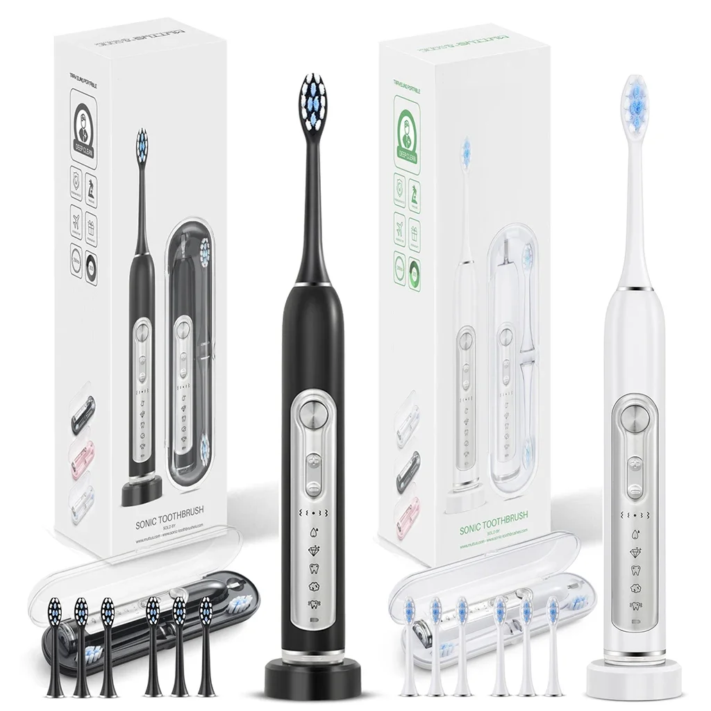 

SUBORT S7 Super Sonic Electric Toothbrushes for Adult Kid Smart Timer Whitening Toothbrush IPX7 Waterproof Replaceable Heads Set