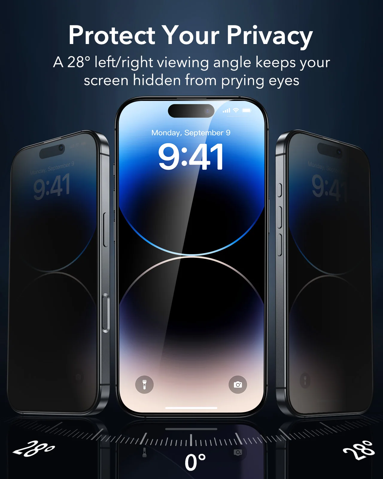 ESR for iPhone 14 Pro Privacy Screen Protector 3pcs Anti-spy Tempered Glass with UltraFit Tray