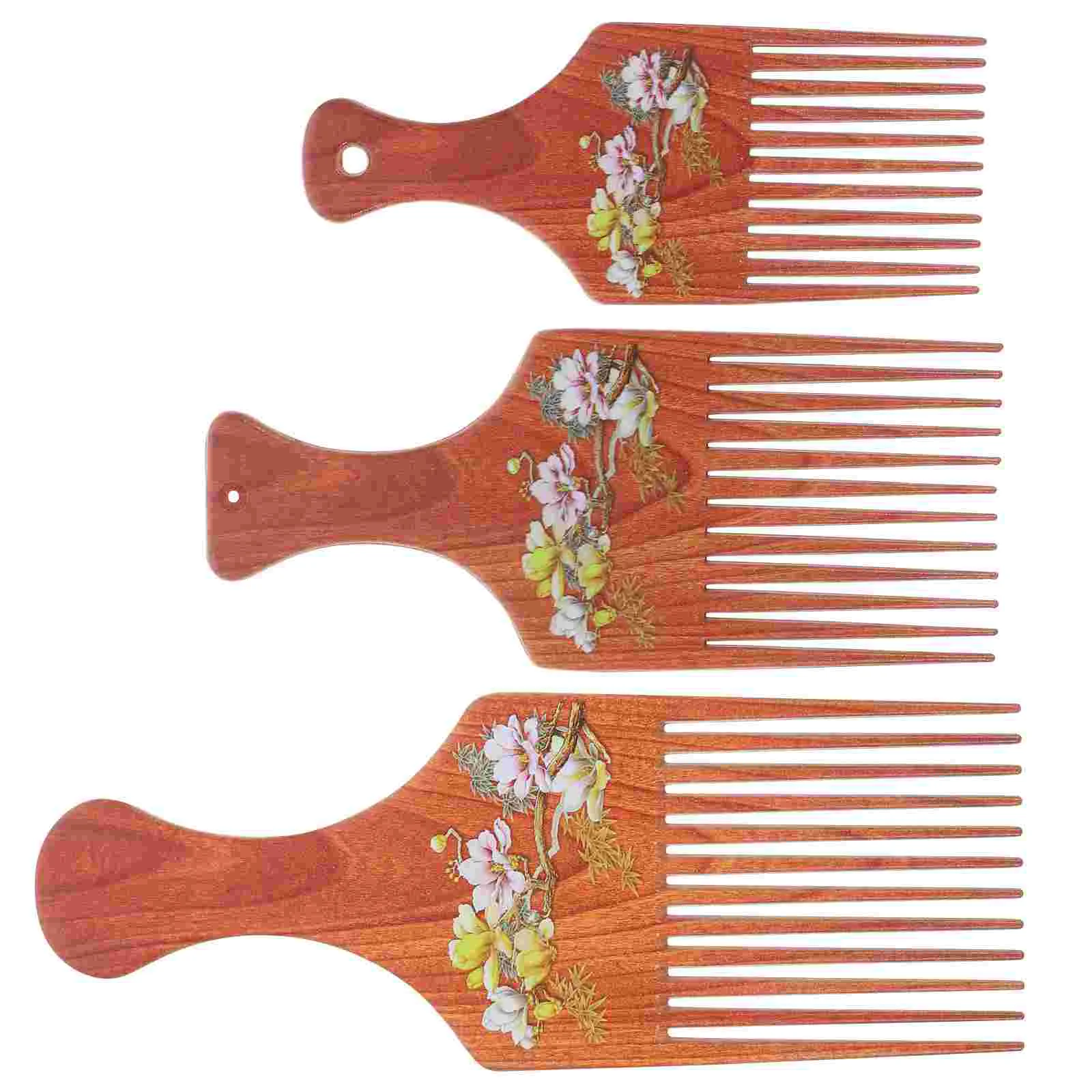 3 Packs Afro Combs, Afro Picks for and Men, Wooden Comb Lift Hair Pick Hairdressing Styling Tool for Curly Hair (,, )
