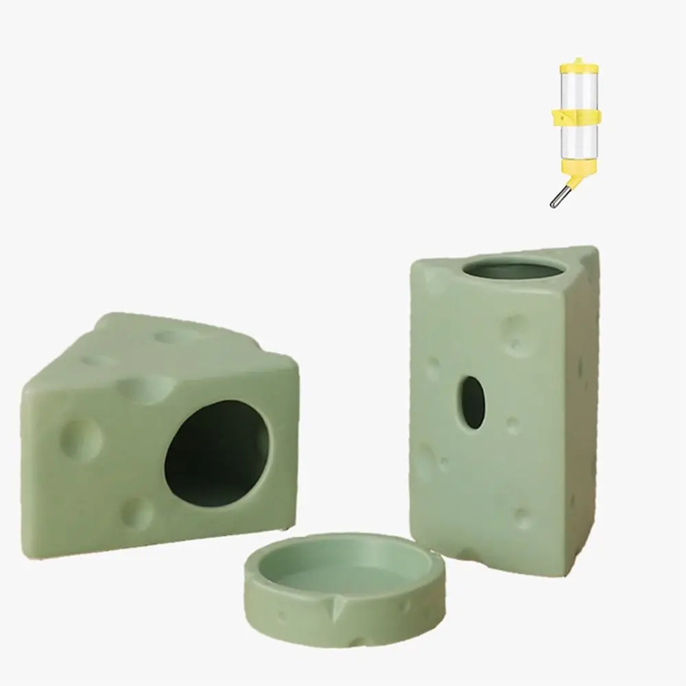 Durevole creativo criceto Hideout forma di formaggio ceramica capanna piatto di alimentazione decorativo mantenere il raffreddamento mangiatoia per criceti piccoli animali