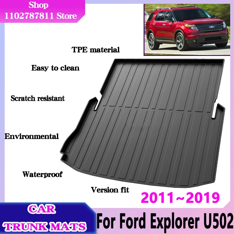 

Car Trunk Storage Pad for Ford Explorer U502 2011~2019 Classic Floor Mats Upholstered Waterproof Protect TPE Carpet Accessories