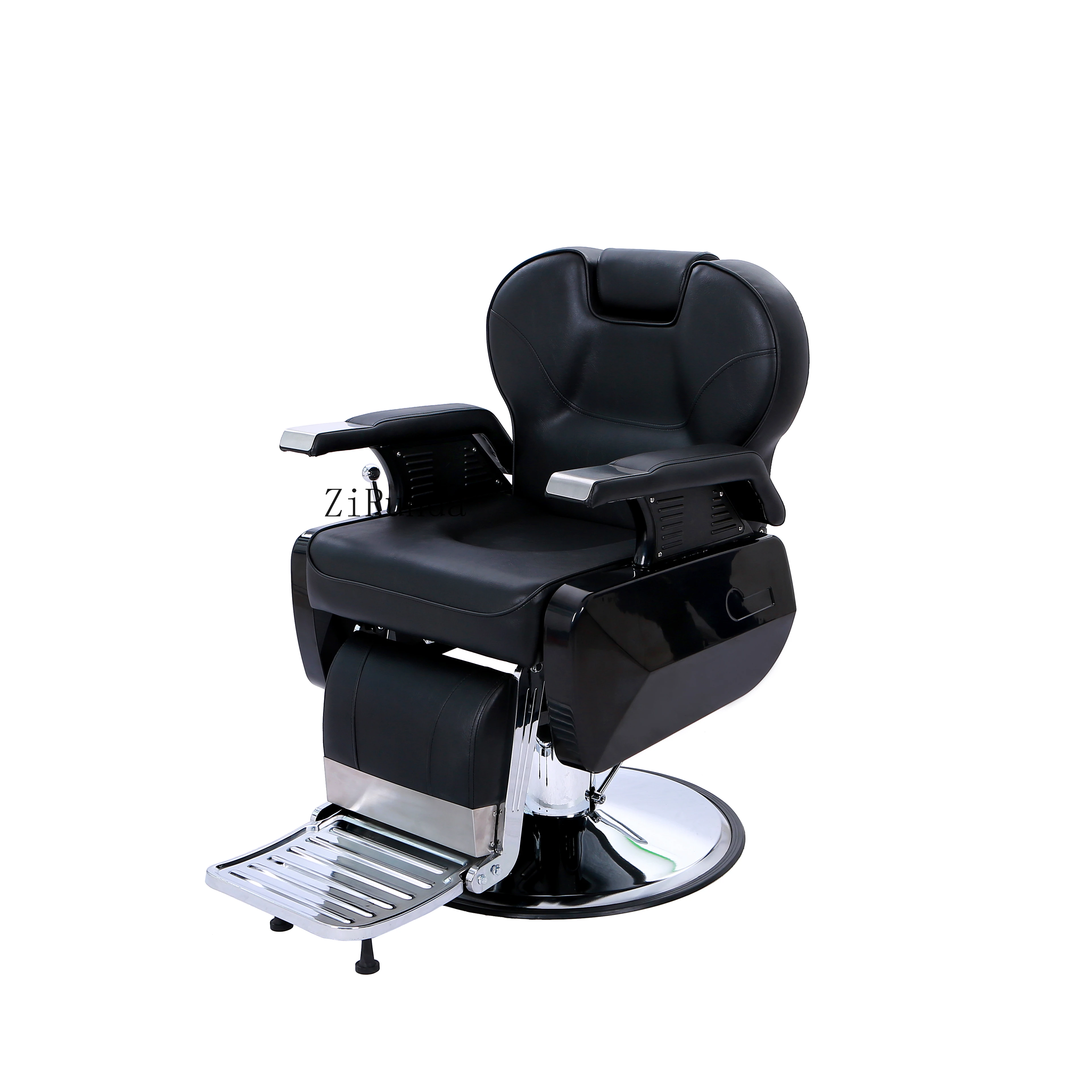 مسند ذراع خلفي مريح، مقعد قدم قابل للتعديل، مادة متينة، كرسي حلاق على الطراز الكلاسيكي #3