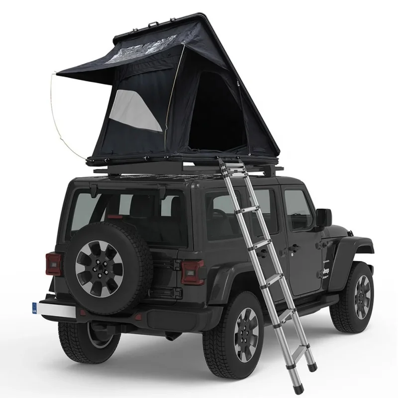 Durable Waterproof Portable SUV Rooftop Tent, Heavy-Duty Ripstop Canvas Overland Travel Offroad Car Roof Top Tent Complete Kit w