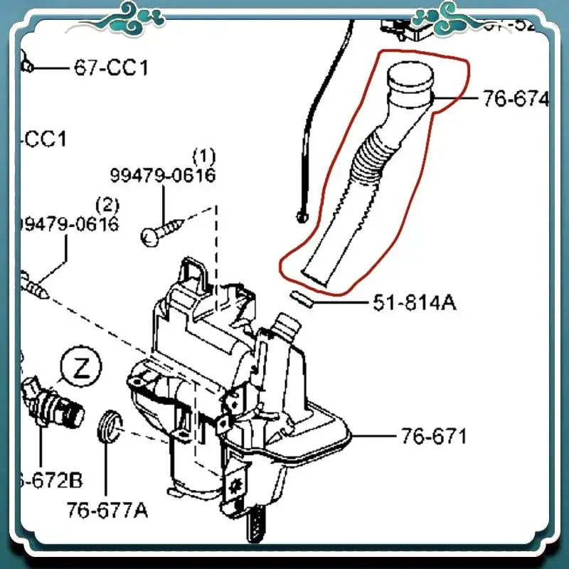 

Premium Car Cooling System GHP9-67-484 Front Window Washer Bottle Funnel Hose For Mazda 6 CX-5 2012-2021