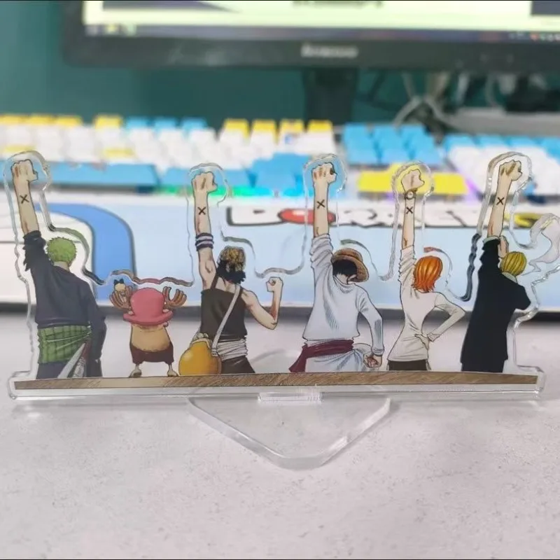 Anime Een Stuk Luffy Zoro Chopper Tweedimensionale Randapparatuur Cartoon Mini Tafelblad Auto Acryl Decoratie Stand Ornament Gift