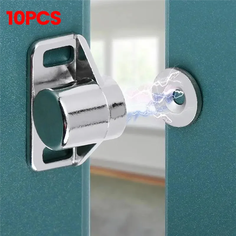 B74A 10PCS Magnetic Cabinet Door Catch With Neodymium Magnet Cabinet Latch Closure Hardware For Kitchen Cupboard Closet