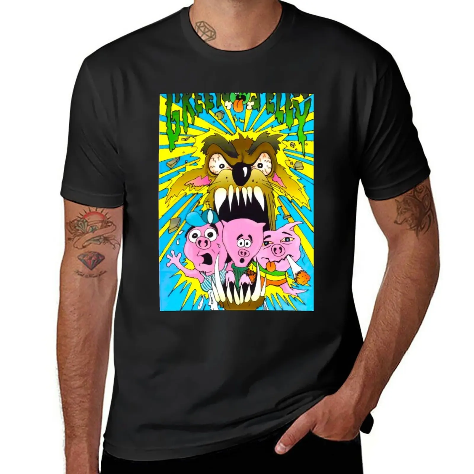 New Three Little Pigs - Green Jelly T-Shirt t-shirts man oversized t shirts big and tall t shirts for men