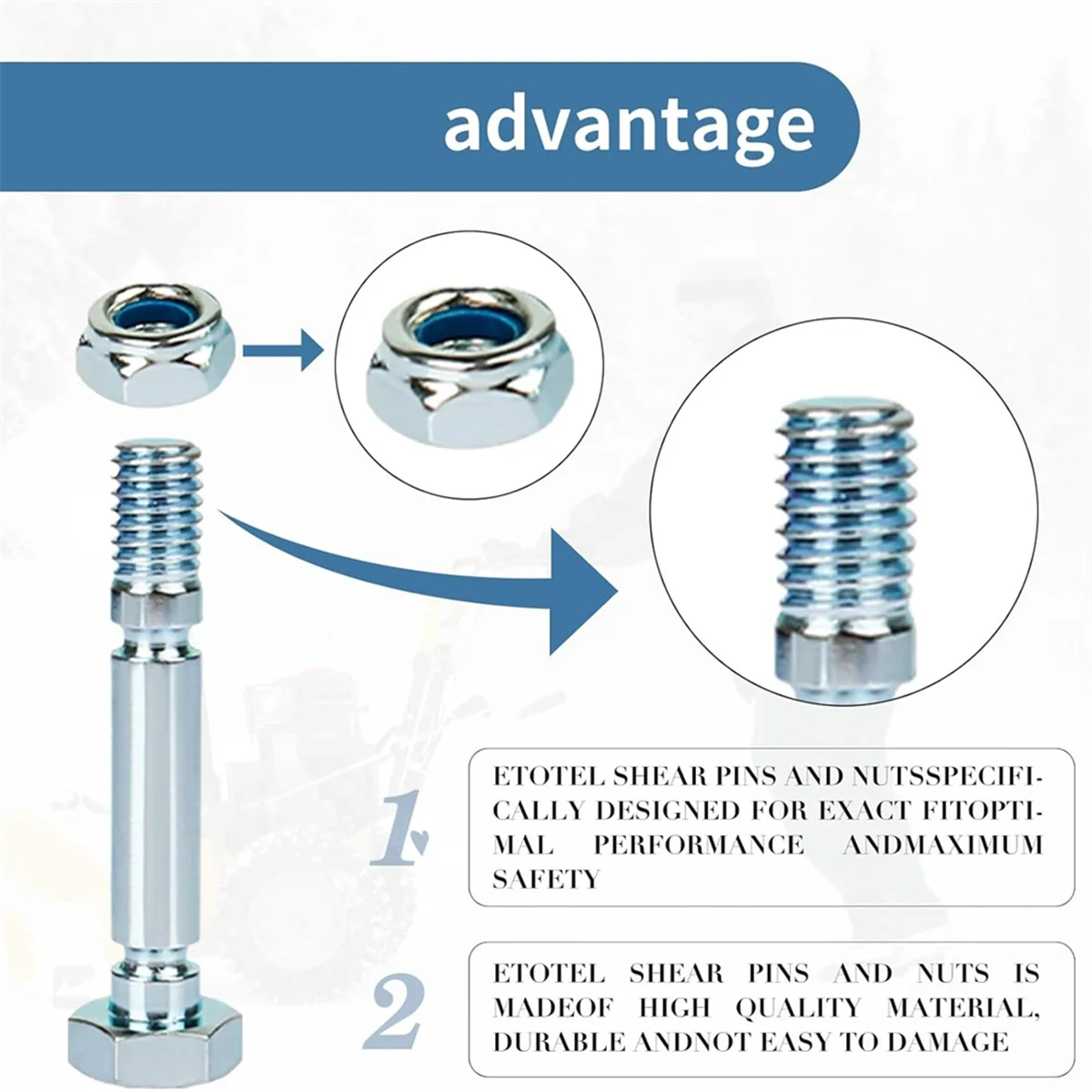 ABTX 10Pack 707555 Snow Blower Shear Pins for ,, , Dual Stage Snow Thrower