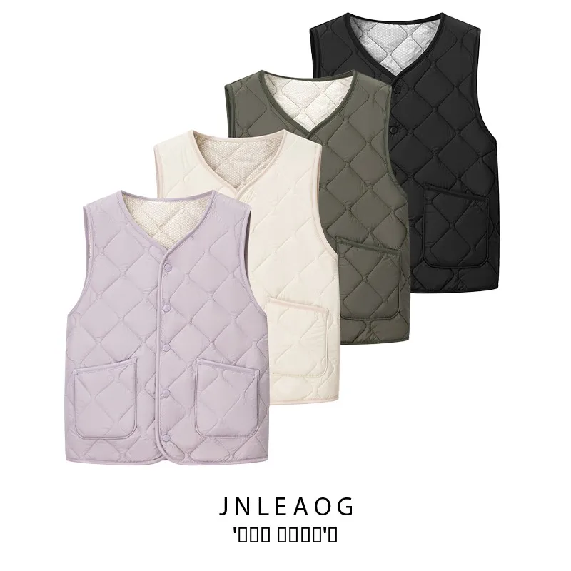 

JNLEAOG модный женский жилет с ромбовидным узором, универсальный дизайн, для поездок на работу, полиэфирное волокно обычной длины